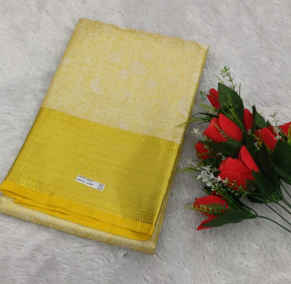 BANARASI TISSUE SILK SAREE GOLD - Image 3