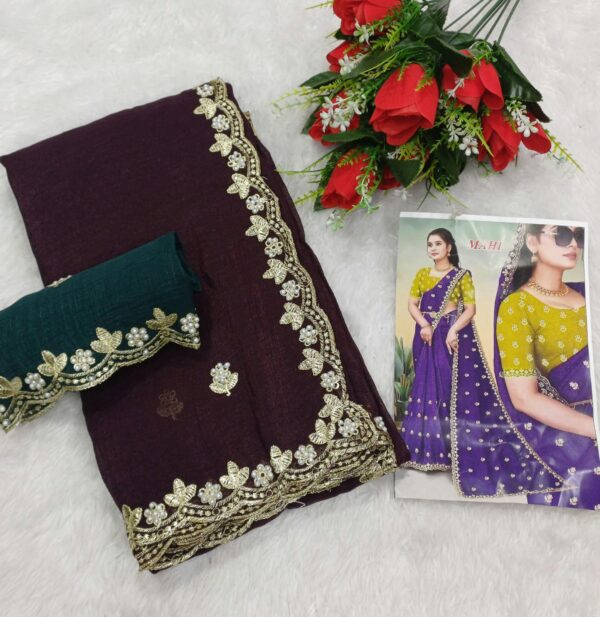 MAHI KIWI GEORGETTE CHIFFON SAREES - Image 9