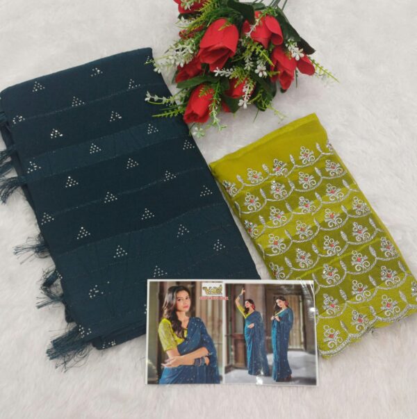 SHIVANGI SILK SILVER ZARI WORK SAREE - Image 7
