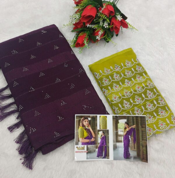SHIVANGI SILK SILVER ZARI WORK SAREE - Image 5