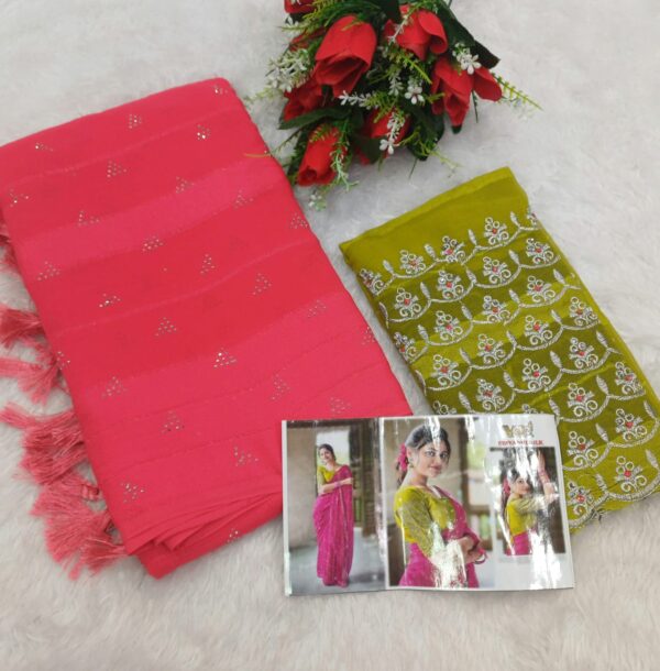 SHIVANGI SILK SILVER ZARI WORK SAREE - Image 4