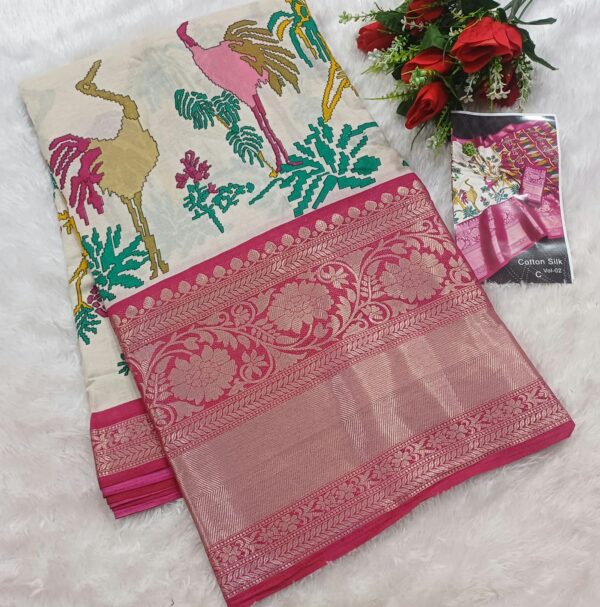 DOLA BIG SILVER ZARI BORDER - Image 2